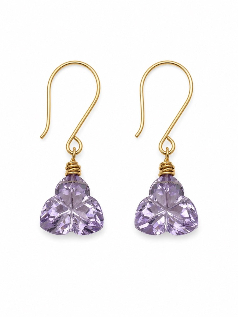 HK20 Amethyst Gold Hook Earrings