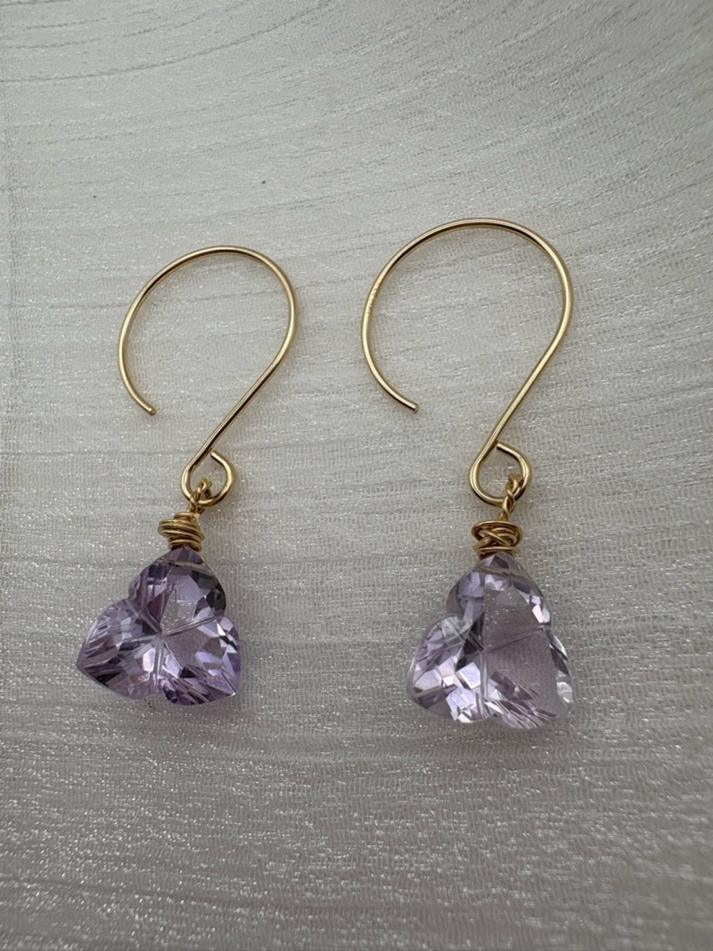 HK20 Amethyst Gold Hook Earrings