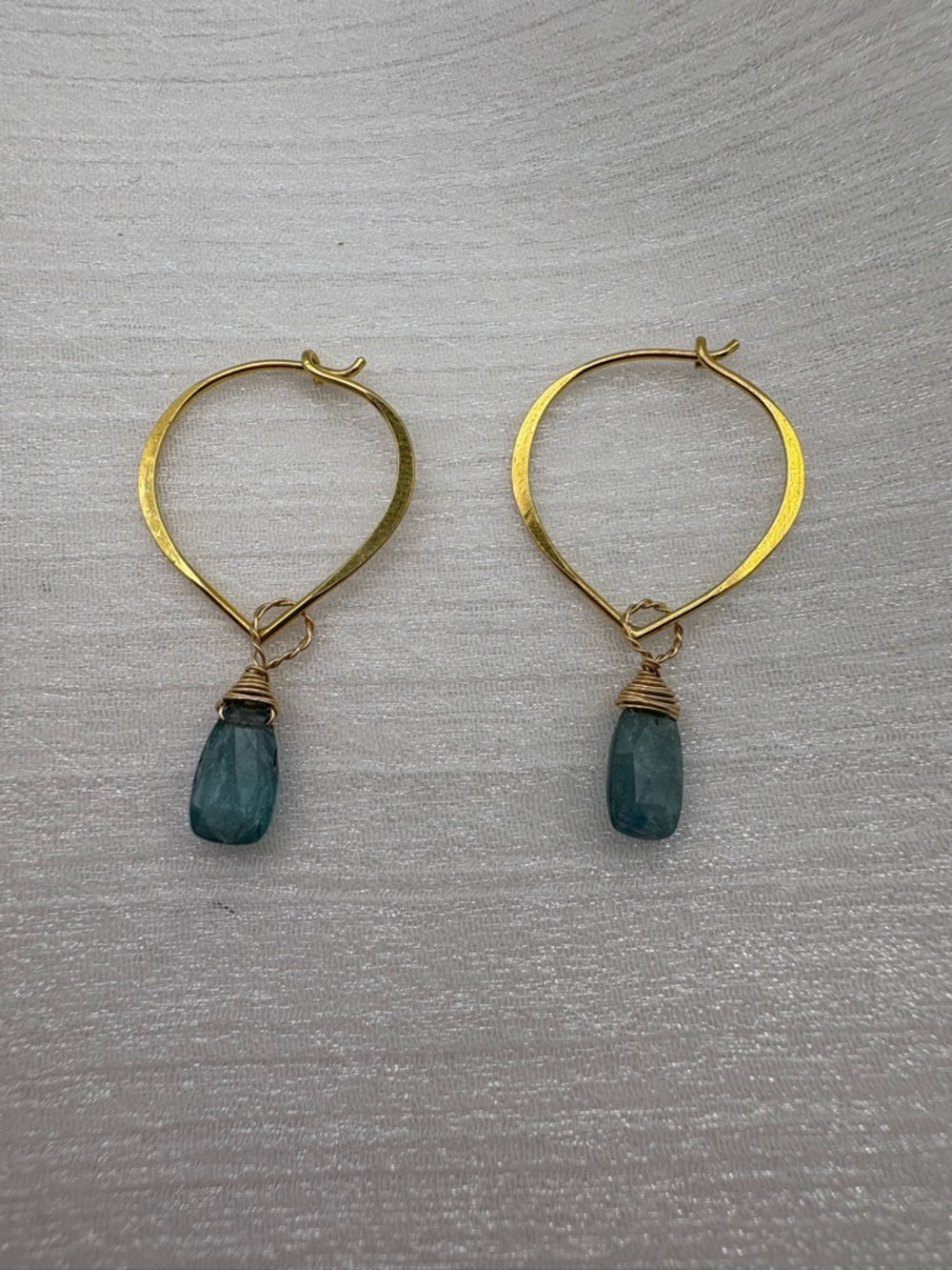 HP10 Kyanite Lotus Gold Hoops