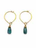 HP10 Kyanite Lotus Gold Hoops