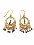 HK32 Rainbow Tourmaline Chandelier Hook Earrings