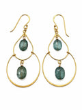HK28 Kyanite Gold Hook Chandelier Earrings