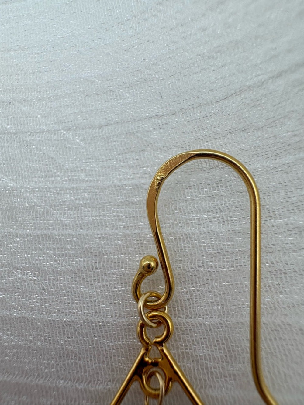 HK28 Kyanite Gold Hook Chandelier Earrings