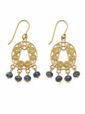 HK26 Moss Kyanite Lace Gold Hook Earrings