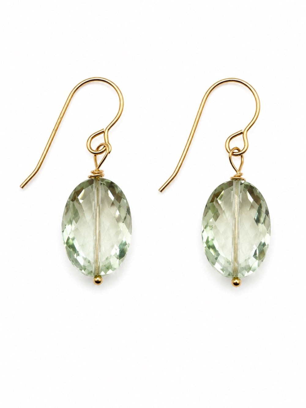 HK23 Green Amethyst Hook Earrings