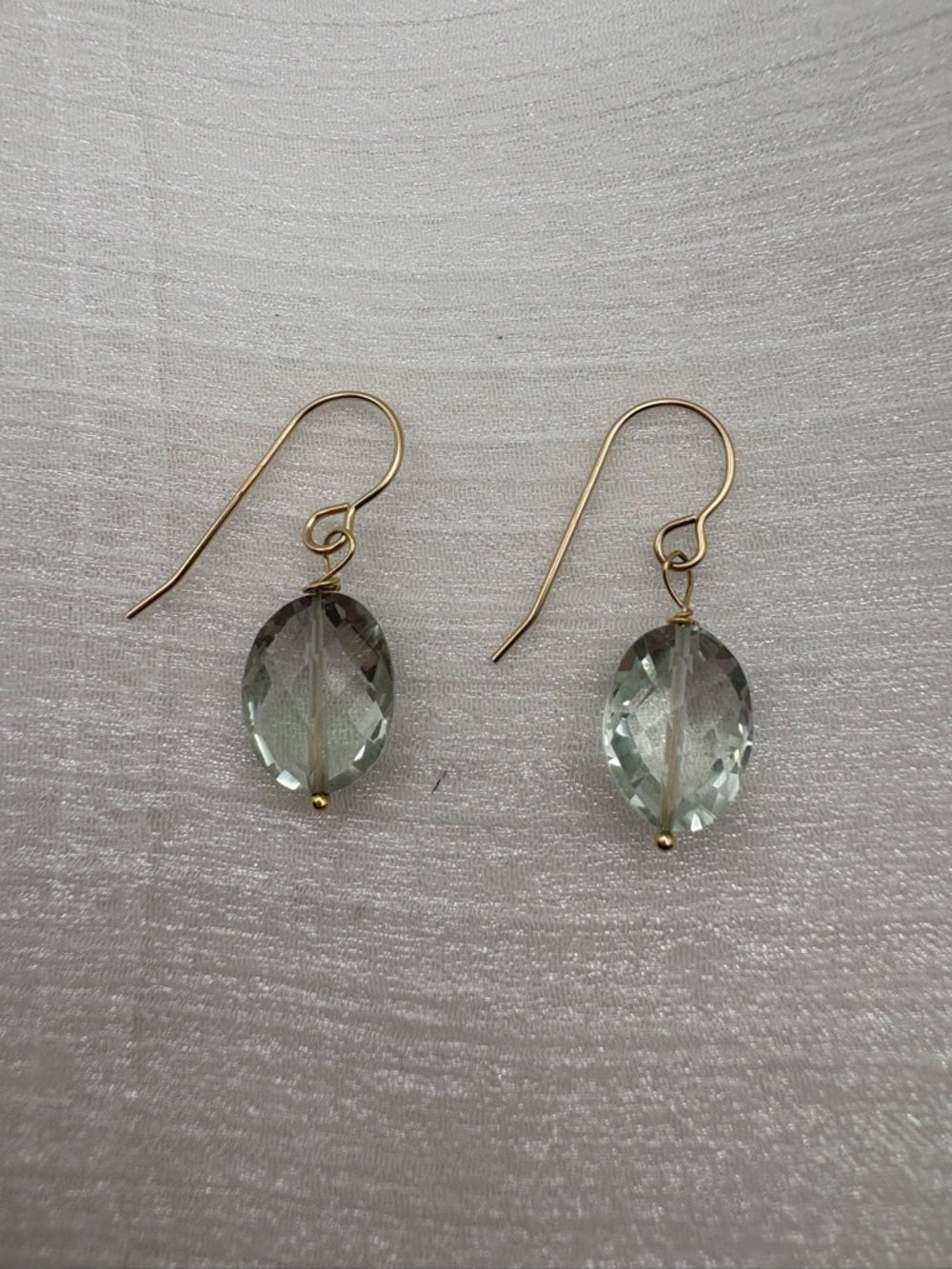 HK23 Green Amethyst Hook Earrings