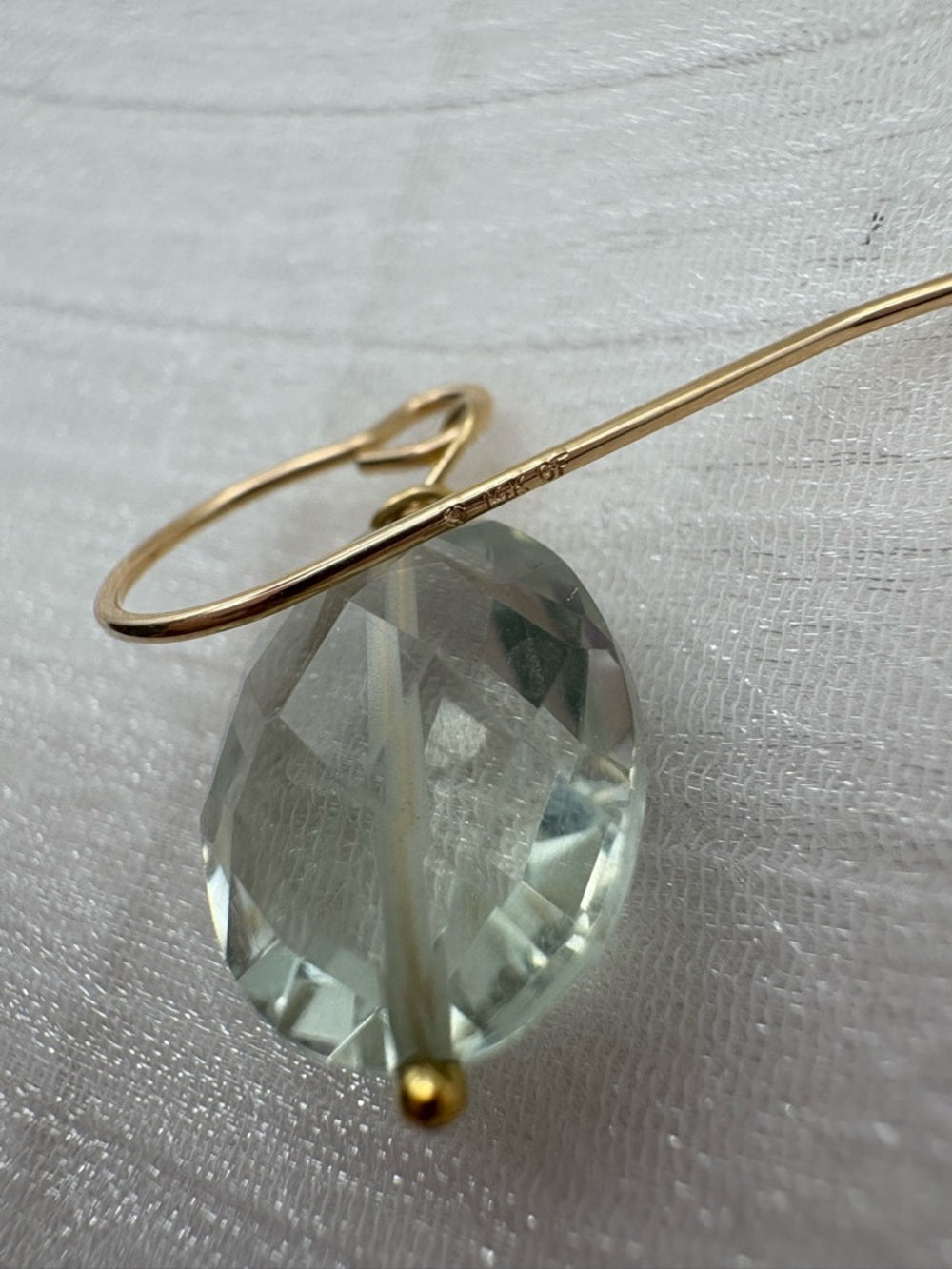 HK23 Green Amethyst Hook Earrings