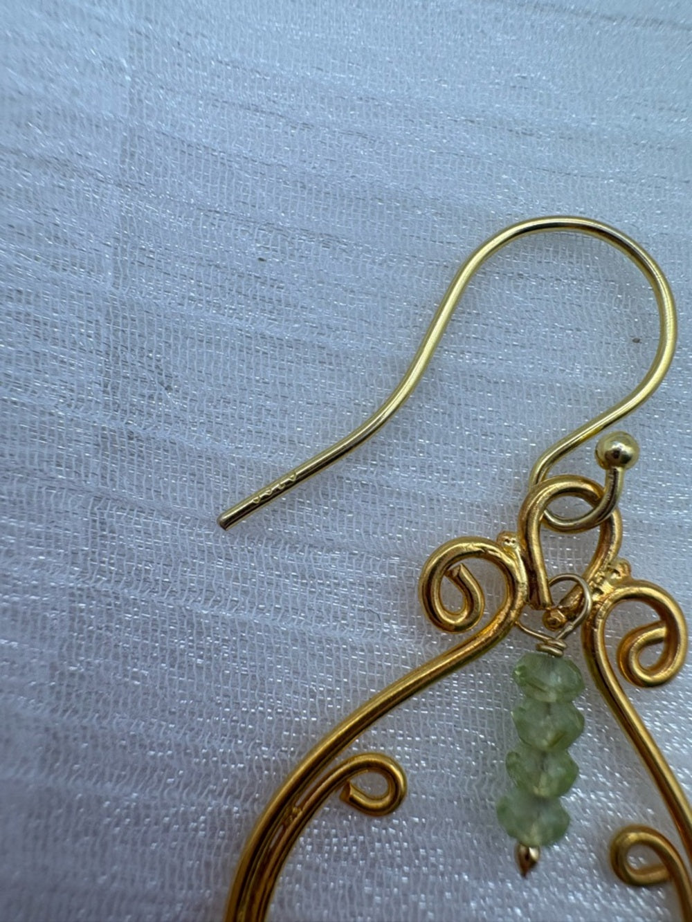 HK24 Peridot Gold Chandelier Earrings