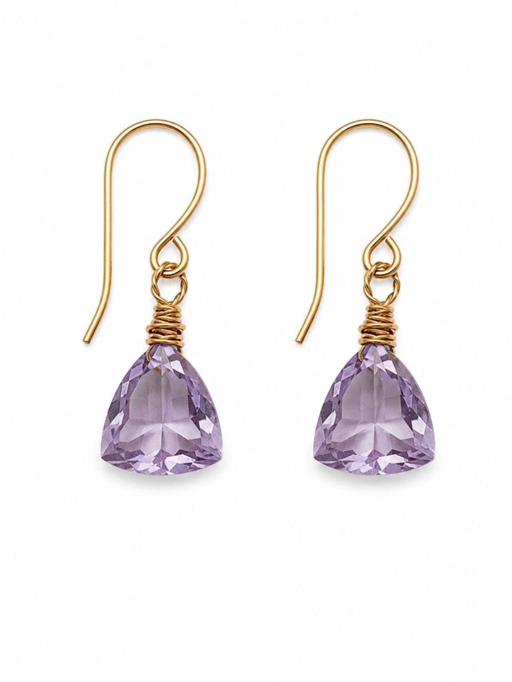 HK21 Amethyst Gold Hook Earrings