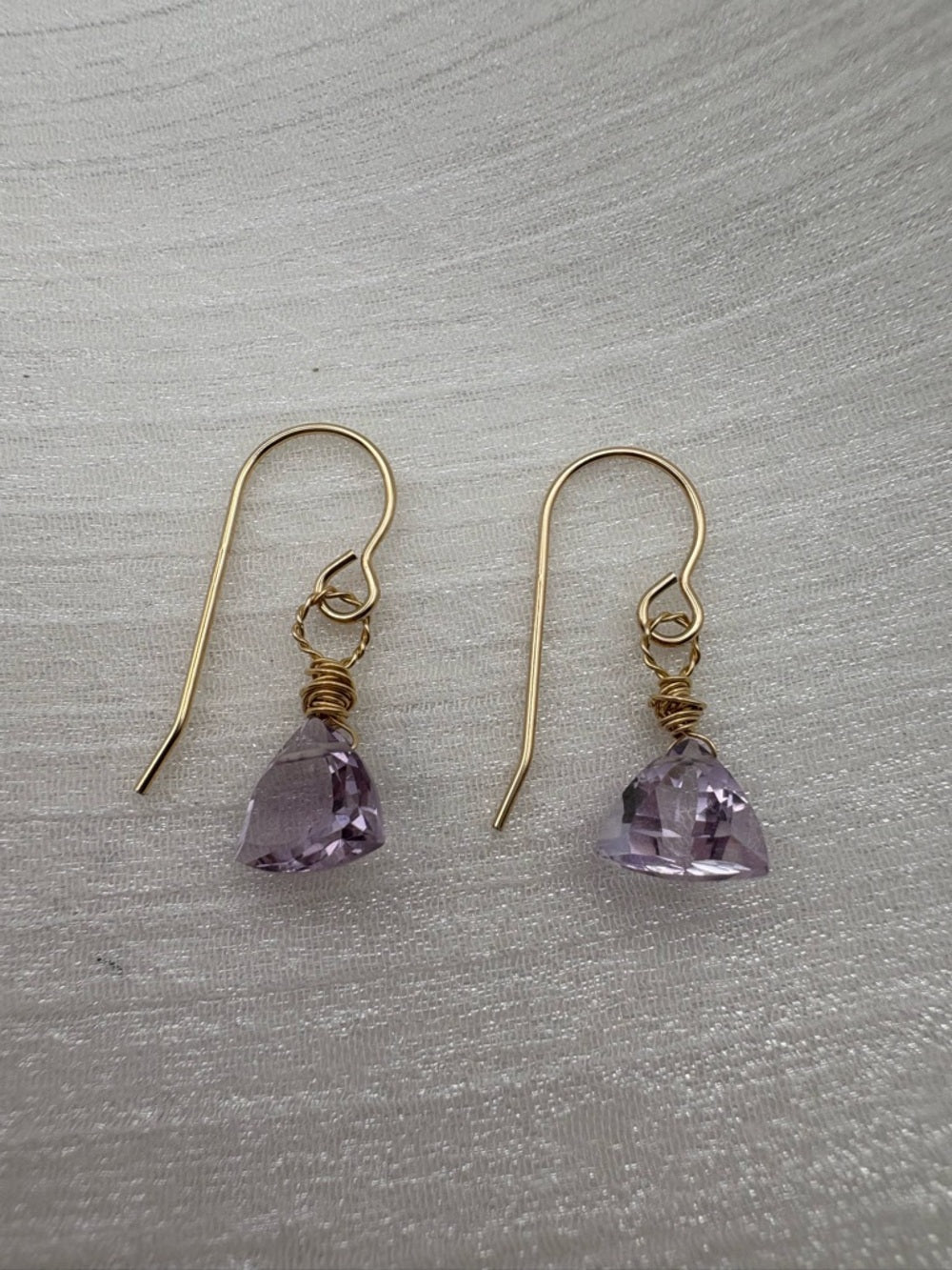 HK21 Amethyst Gold Hook Earrings