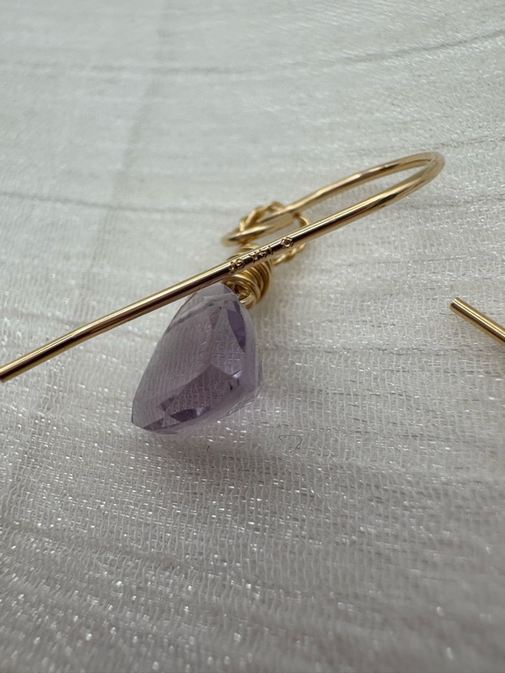 HK21 Amethyst Gold Hook Earrings