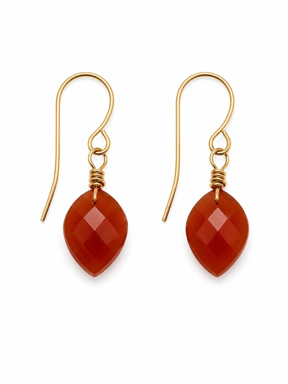 HK29 Carnelian Gold Filled Hook Earrings