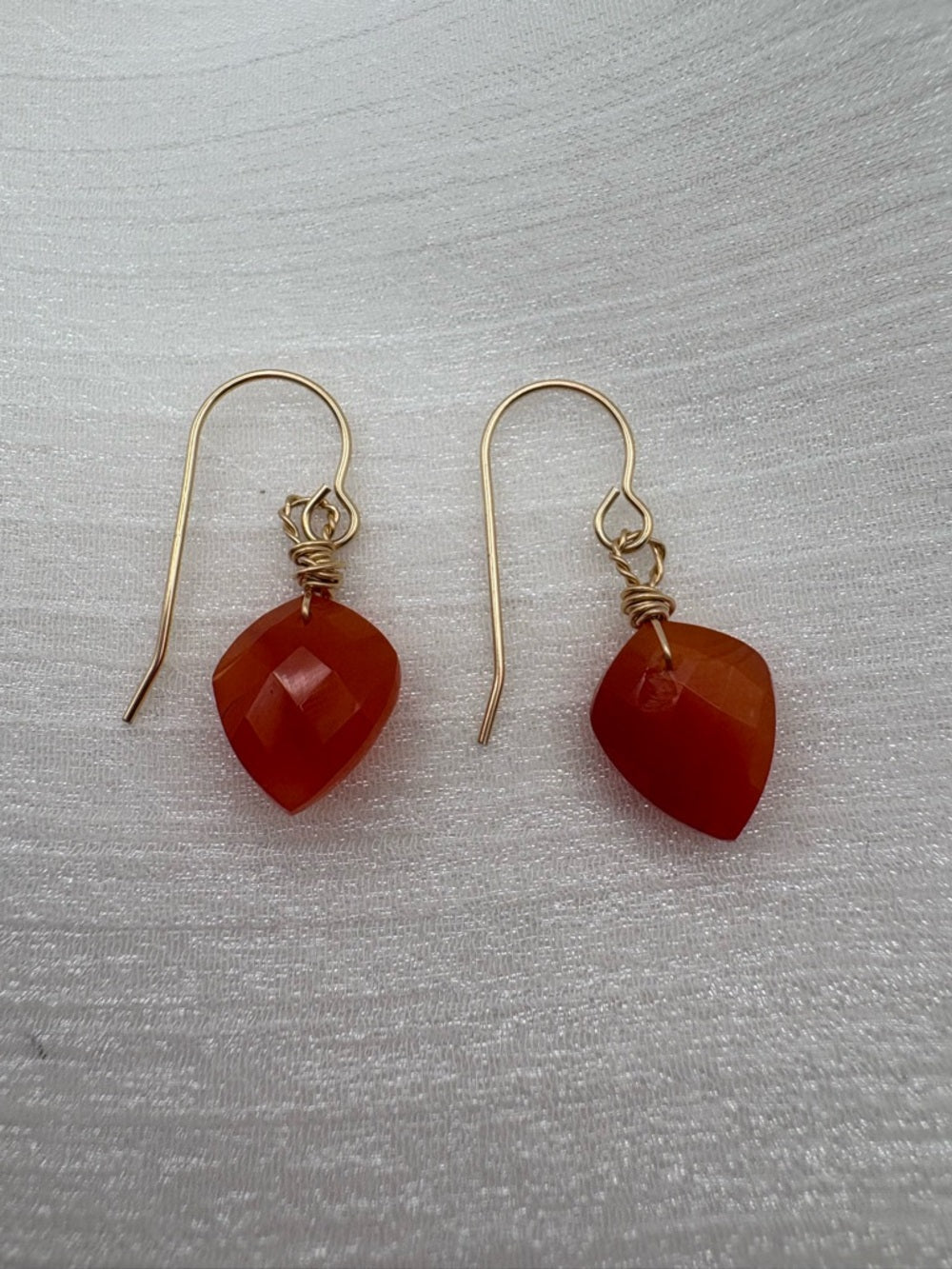 HK29 Carnelian Gold Filled Hook Earrings