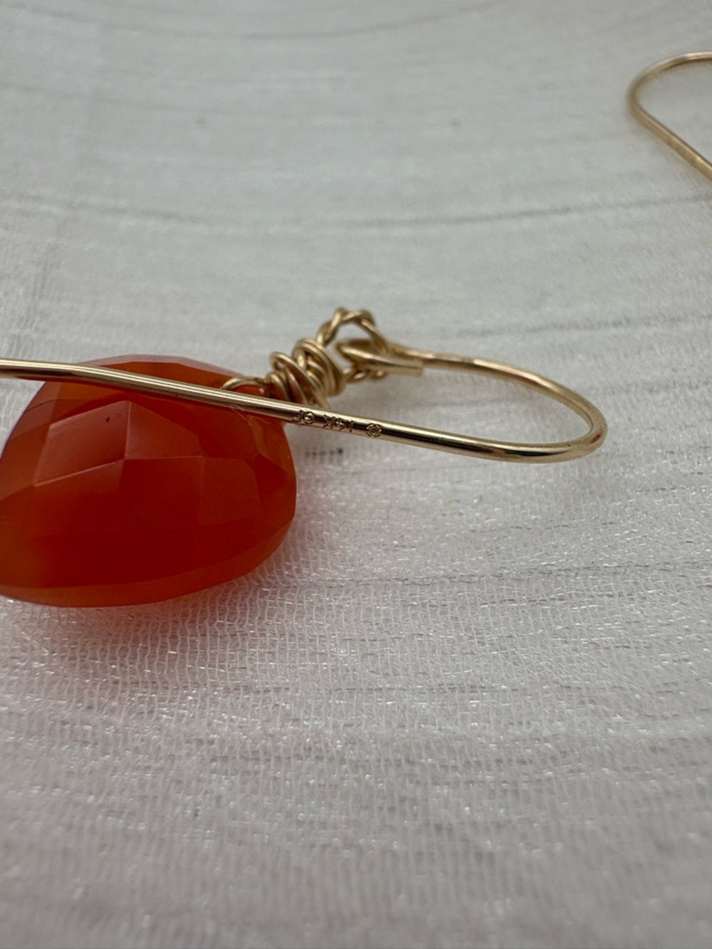 HK29 Carnelian Gold Filled Hook Earrings