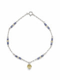 A004 Lemon Quartz and Tanzanite Anklet