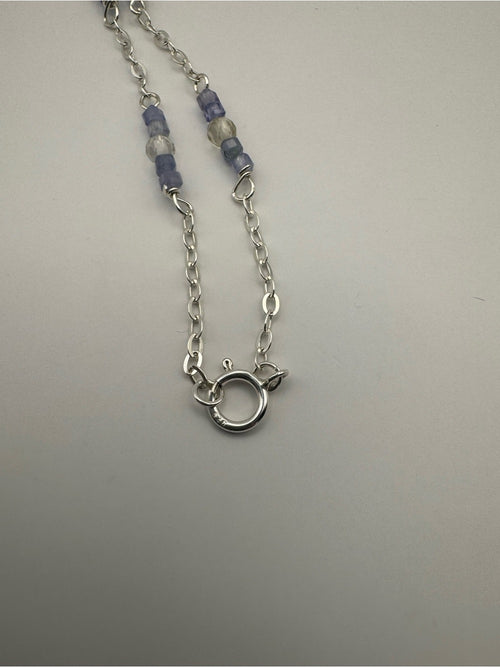 A004 Lemon Quartz and Tanzanite Anklet
