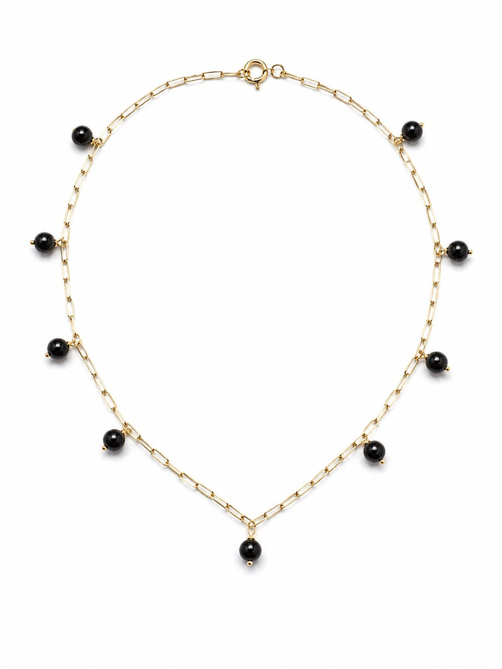 A2000 Black Onyx Paperclip Anklet
