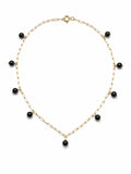 A2000 Black Onyx Paperclip Anklet