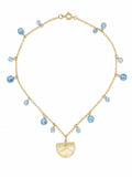 A002 Aquamarine + Lemon Quartz Lemon Anklet