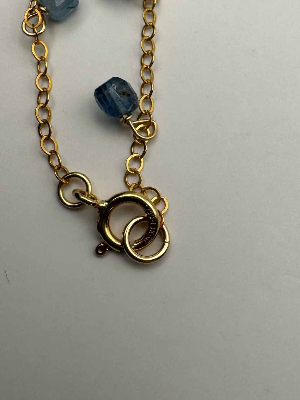 A002 Aquamarine + Lemon Quartz Lemon Anklet