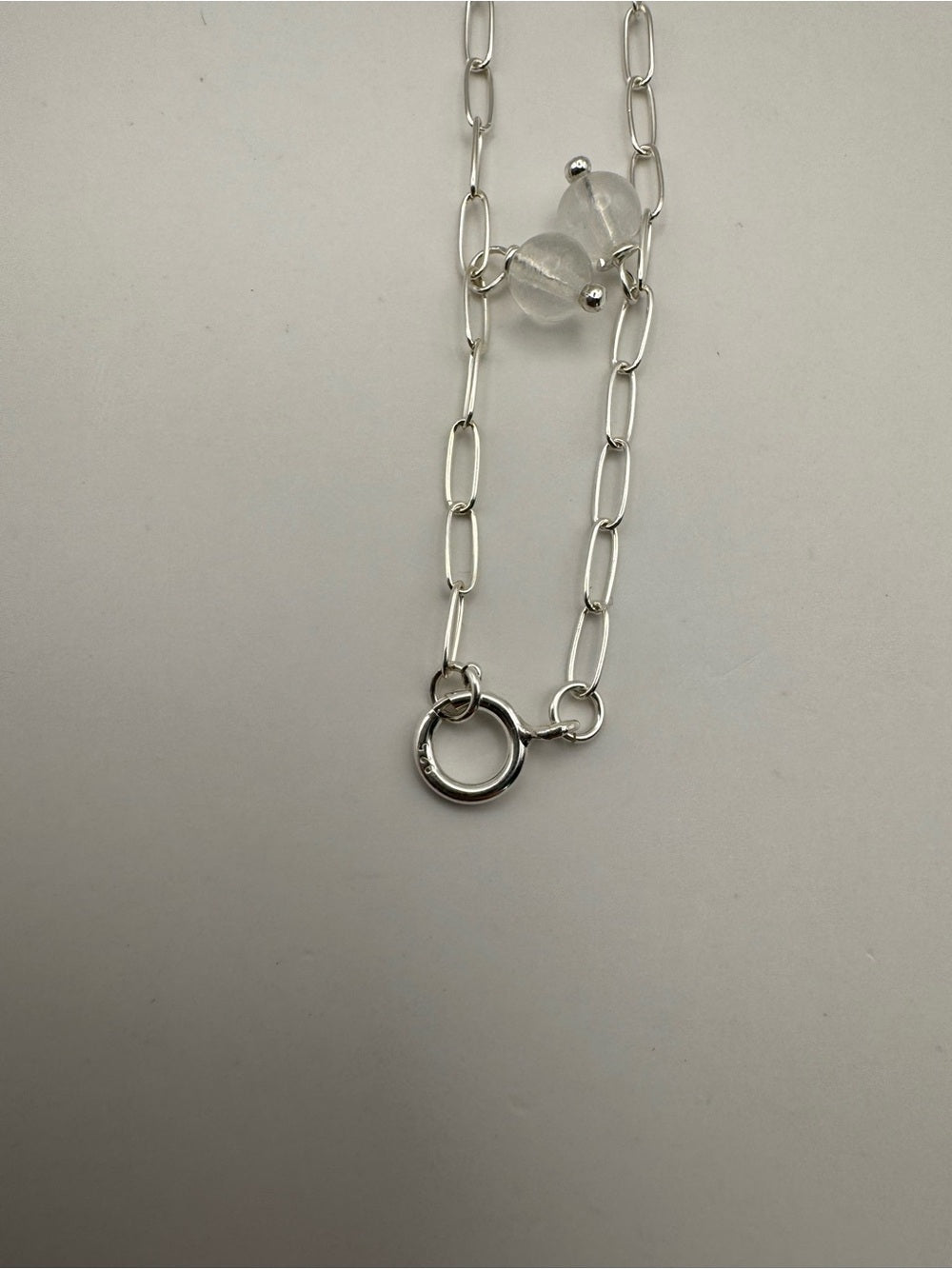 B0050 Moonstone Star Paperclip Bracelet