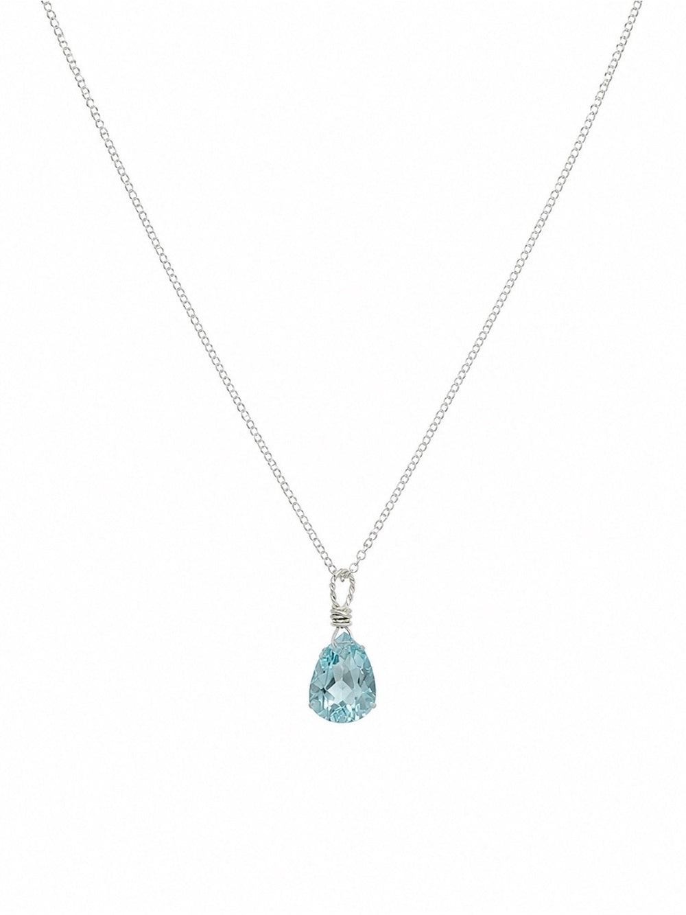 N11 Sky Blue Topaz Trillion Necklace