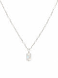 N27 Moonstone Square Silver Necklace