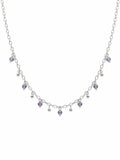 ND004 Tanzanite and Beaded Drop Silver Necklace