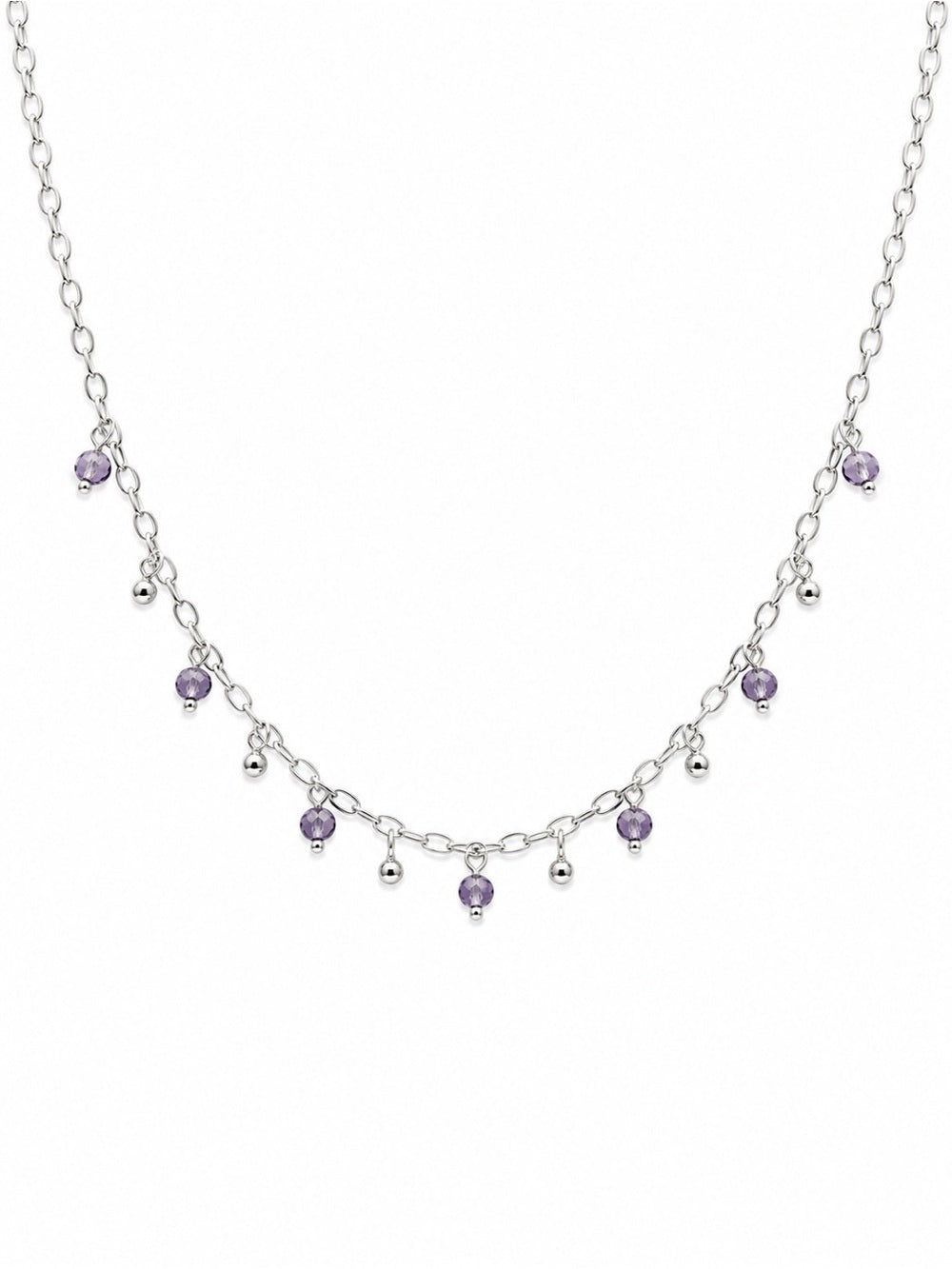 ND004 Tanzanite and Beaded Drop Silver Necklace
