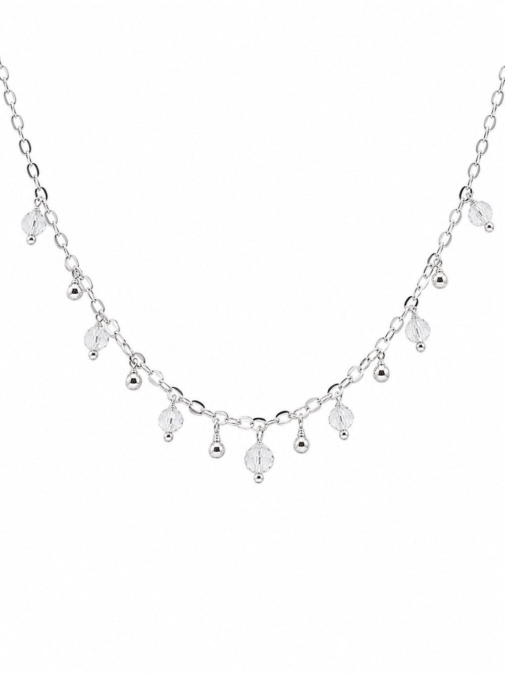 ND003 White Topaz with Beads Necklace