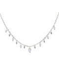ND002 Moonstone and Hematite Dangle Necklace