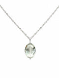 N18 Green Amethyst Silver Necklace