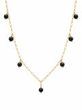 N45 Black Onyx Paperclip Necklace