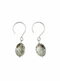 HK22 Green Amethyst Hook Earrings (S925)