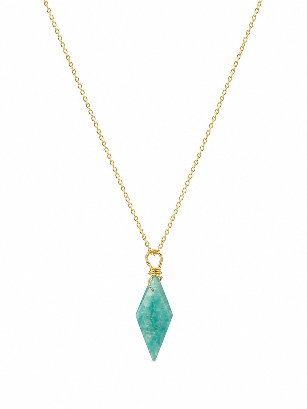 N12 Amazonite Diamond Drop Necklace