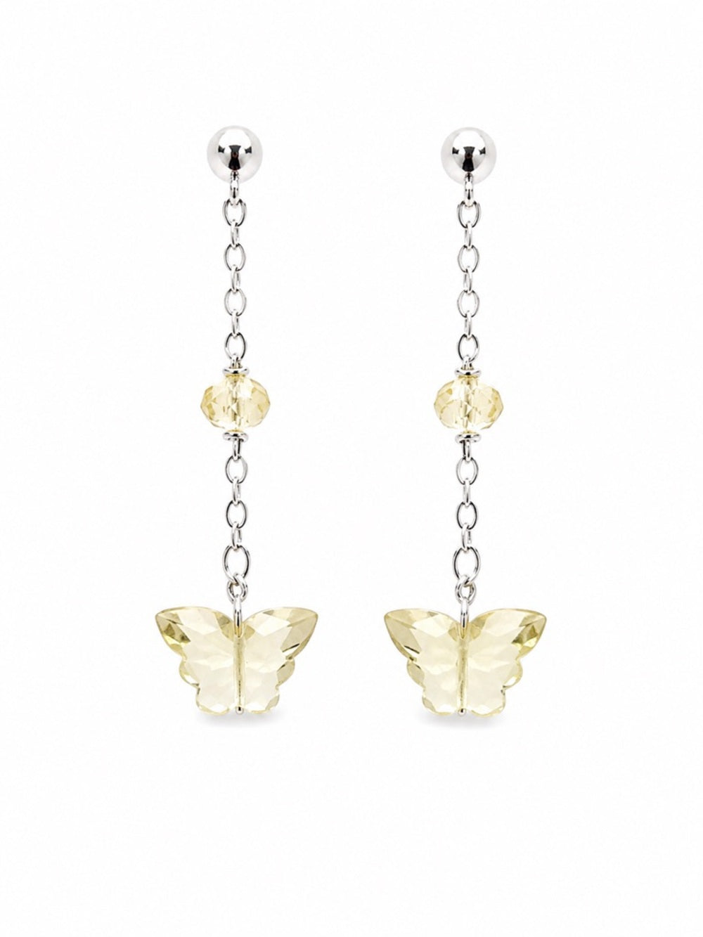 P15 Lemon Quartz Butterfly Earrings (S925)