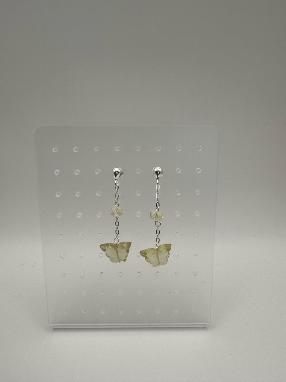 P15 Lemon Quartz Butterfly Earrings (S925)