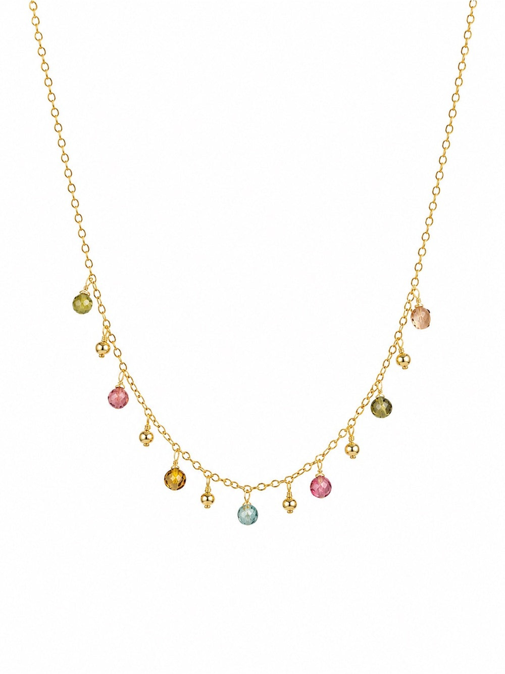 N0012 Rainbow Tourmaline + Hematite Necklace