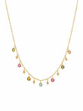 N0012 Rainbow Tourmaline + Hematite Necklace