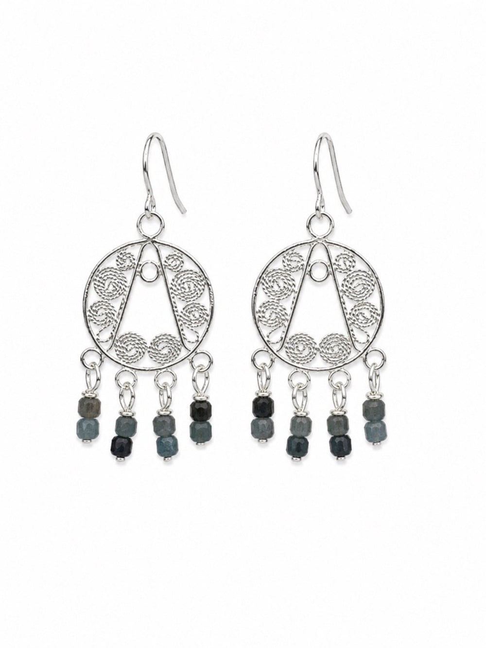 HK50 Grandidierite Dangle Earrings (S925)