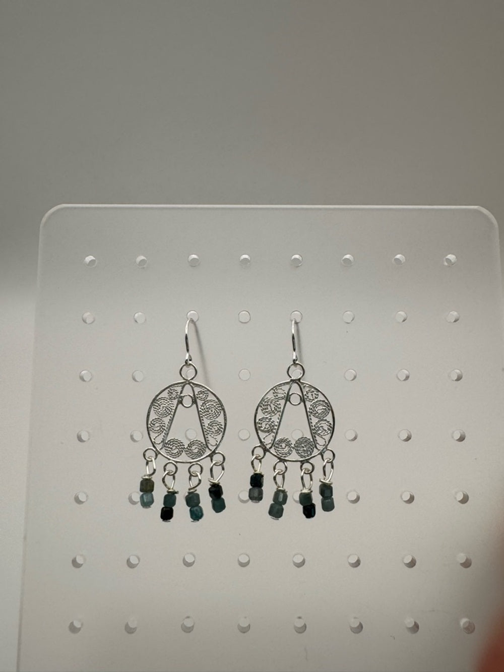 HK50 Grandidierite Dangle Earrings (S925)