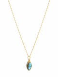 N31 Labradorite Marquise Gold Necklace