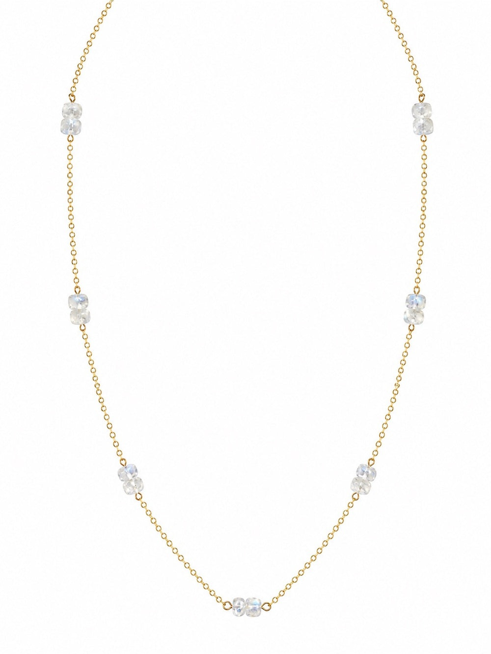 N0310 Moonstone Rondelle Necklace