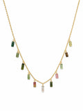 ND009 Tube Tourmaline Gold Necklace