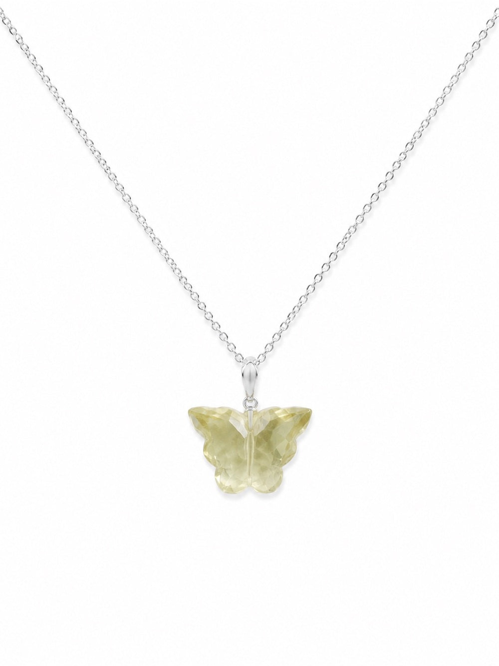 N14 Lemon Quartz Butterfly Necklace
