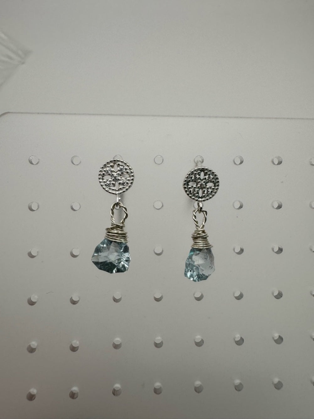 HK11 Blue Topaz Hook Earrings (S925)