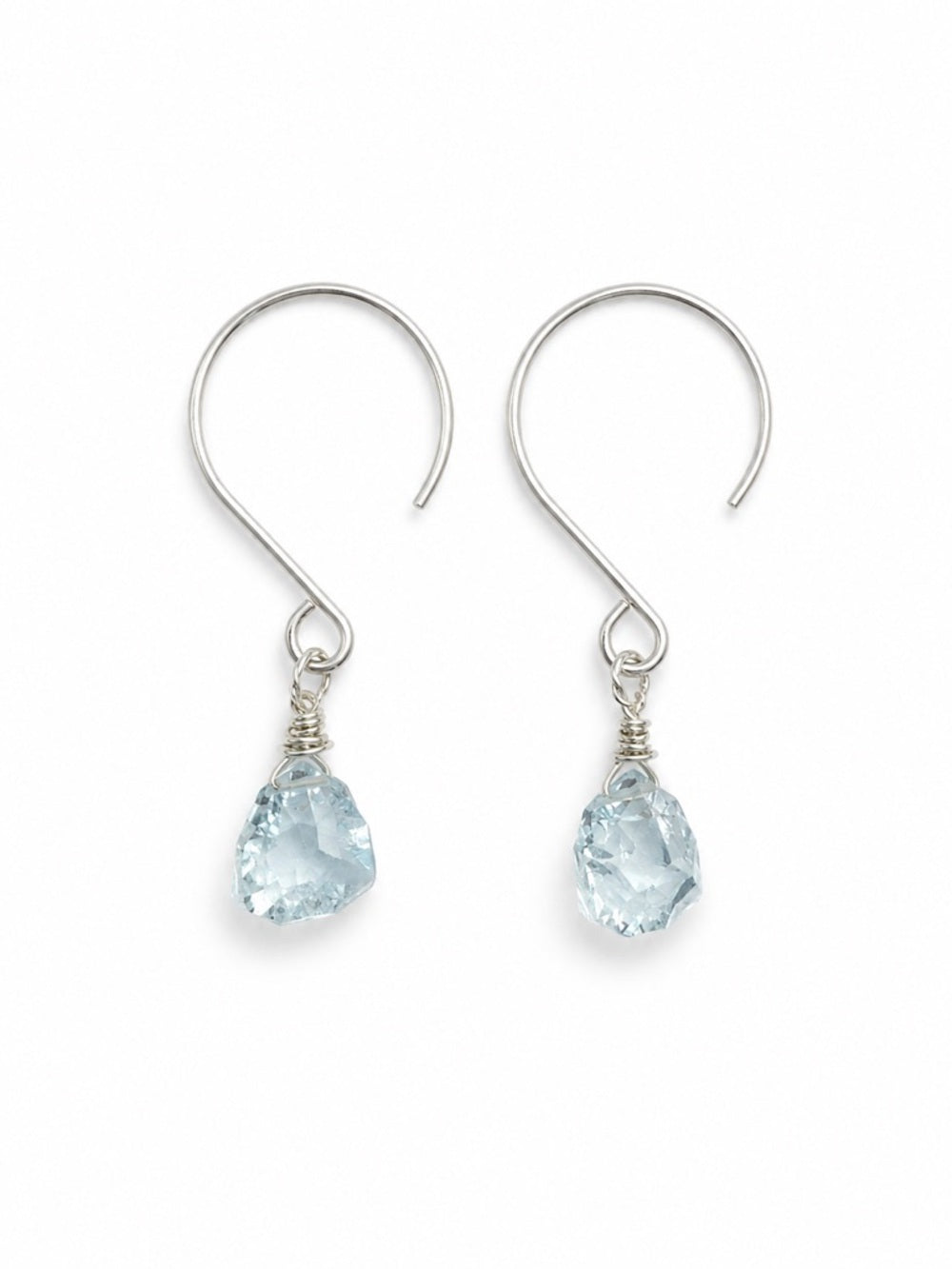 HK13 Blue Topaz Hook Earrings (S925)