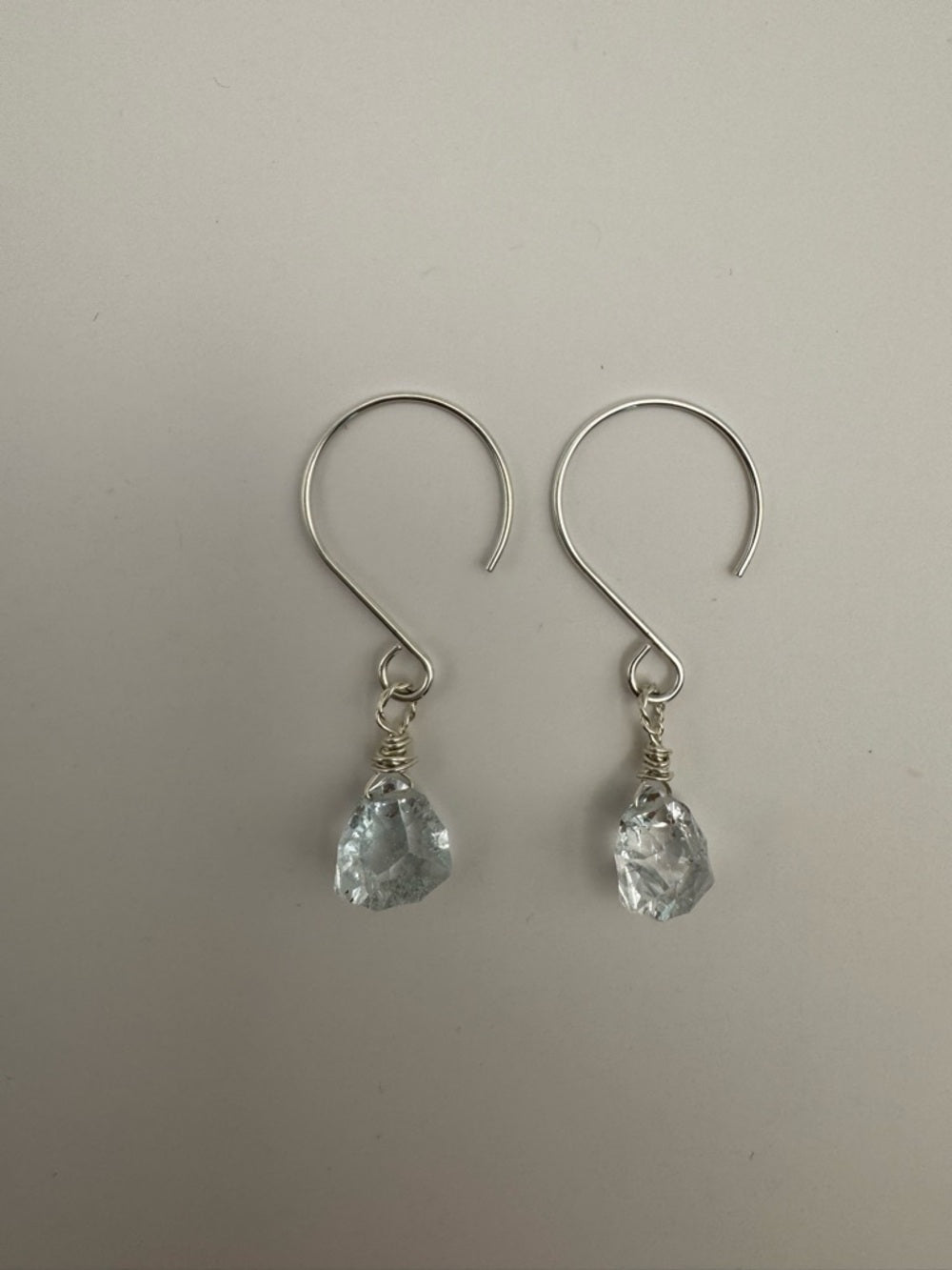 HK13 Blue Topaz Hook Earrings (S925)