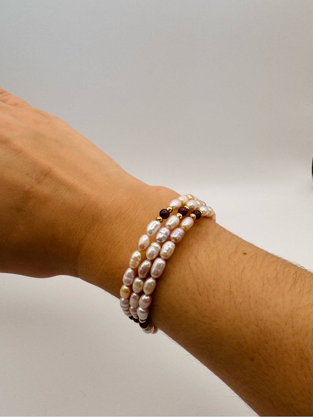 Garnet Pearl Wrap Bracelet