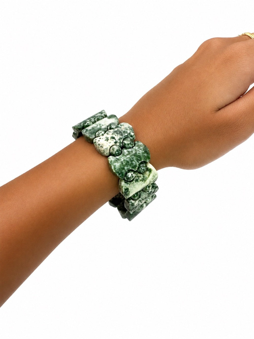 Moss Agate Chunk Nugget Bracelet